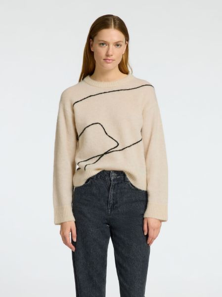 Bilde av SlfSia ras ls knit artwork o-neck
