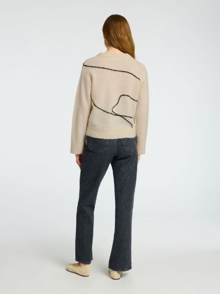 Bilde av SlfSia ras ls knit artwork o-neck