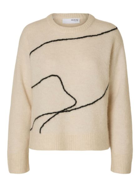 Bilde av SlfSia ras ls knit artwork o-neck