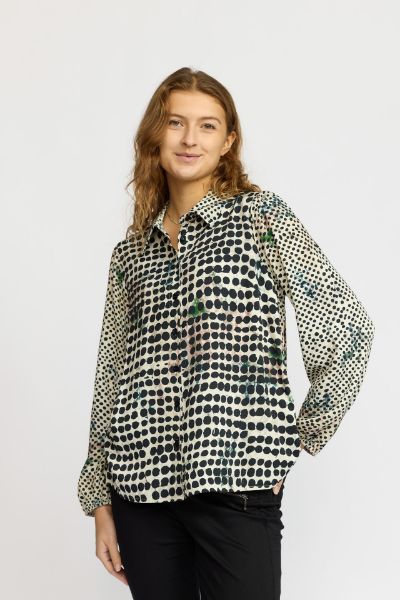Bilde av Sadaya sort/sand bluse