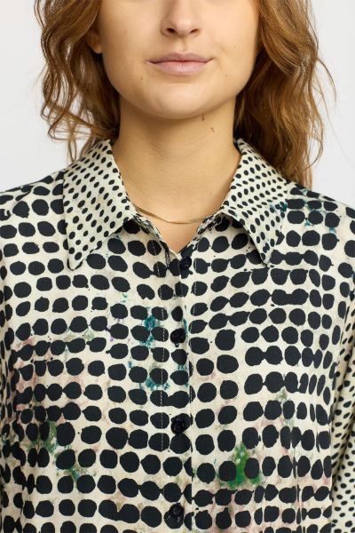 Bilde av Sadaya sort/sand bluse