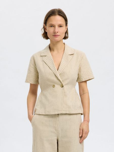 Bilde av Slfjohanne ss striped belted revers top