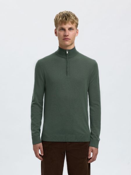 Bilde av SlhTray ls knit merino half zip 