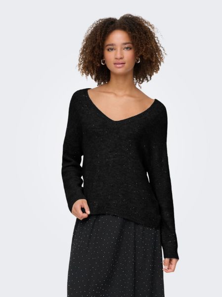 Bilde av OnlArizona ls sequins v-neck pullover knit