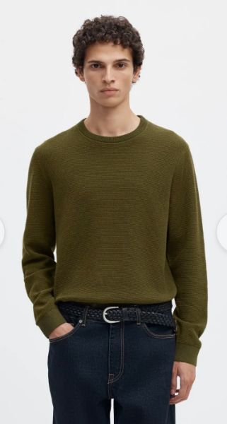 Bilde av SLMROSS LS KNIT STRUCTURE CREW NECK