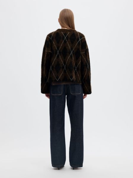 Bilde av SLWLulu Brushed Argyle Knit O-Neck Noos